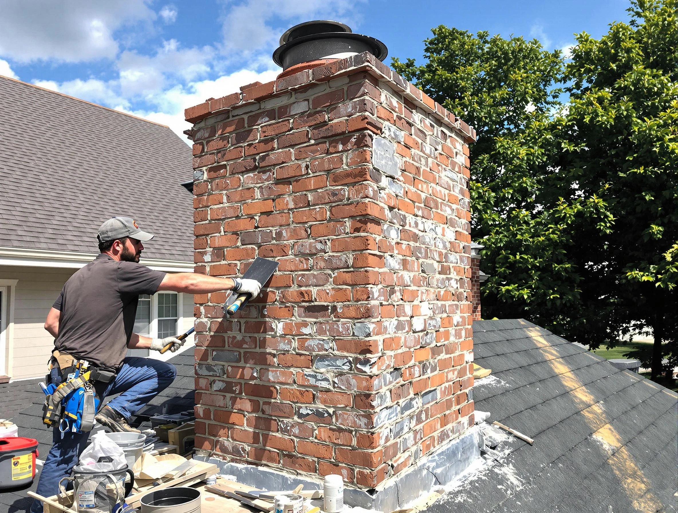 Completed chimney rebuild by Placitas Chimney Sweep in Placitas, NM