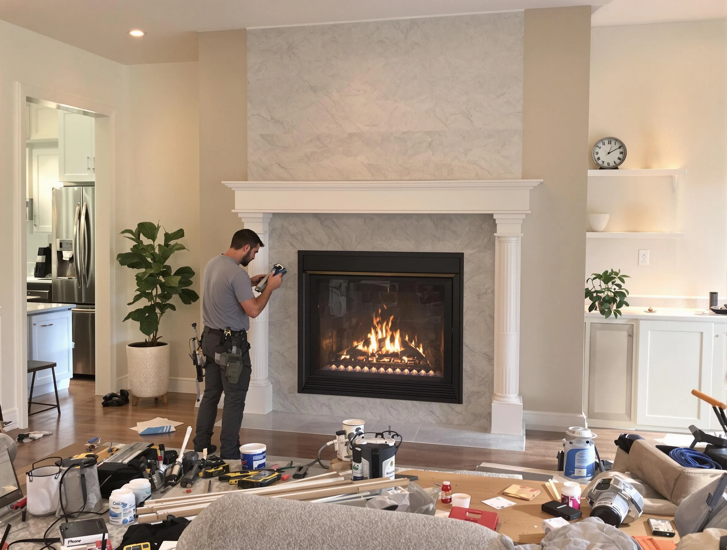 Newly installed fireplace by Placitas Chimney Sweep in Placitas, NM